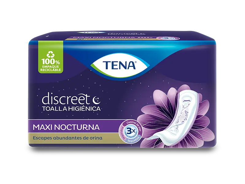 TOALLAS TENA DISCREET MAXI NOCTURNA 10 UND