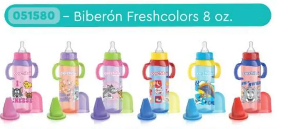BIBERON 8 OZ CORCHITO FRESH COLORS 1580 