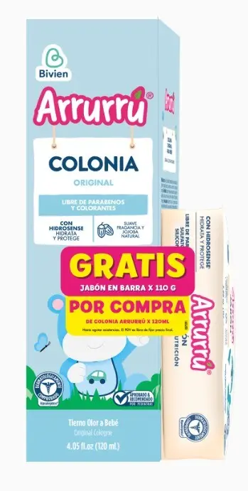 COLONIA ARRURRU X120 ML AZUL + JABON AVENA