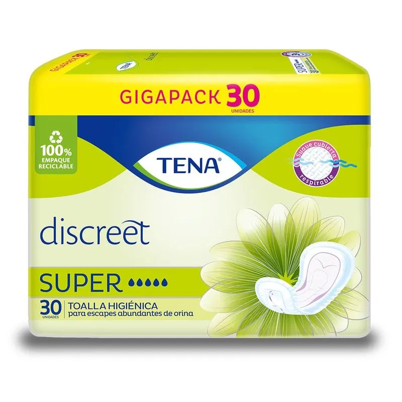 TOALLAS TENA DISCREET SUPER 30 UND