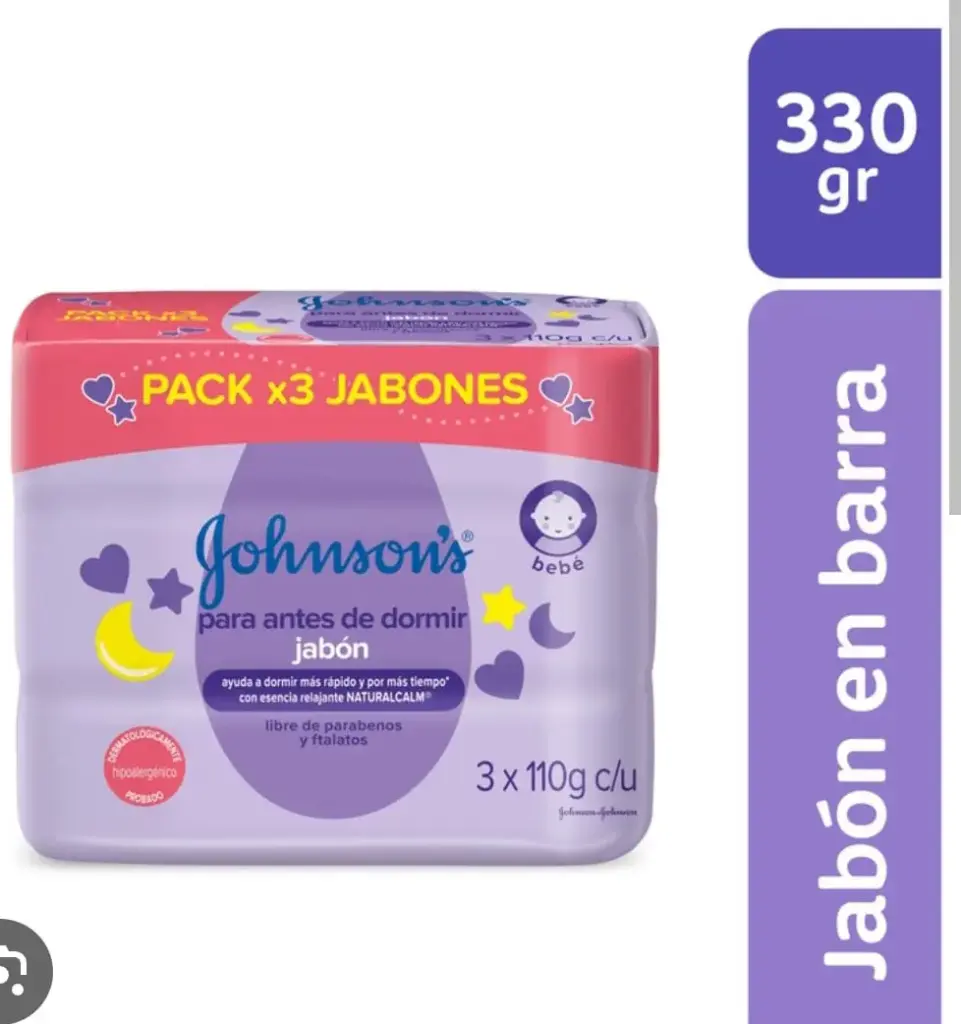 JABON JOHNSON BABY 3 UND ANTES DORMIR 
