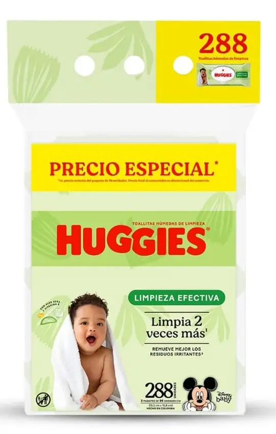 TOALLITAS HUMEDAS HUGGIES LIMPIEZA EFECTIVA 288UN 