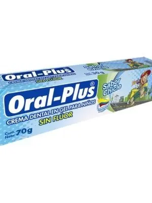 [1059] CREMA DENTAL SIN FLUOR ORAL PLUS X 70 CAJA NIÑ0