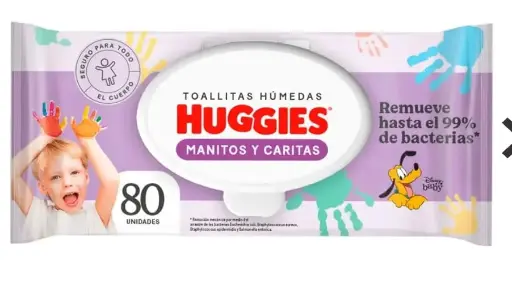 [2044] TOALLITAS HUGGIES 80 UND MANITOS Y CARITA 