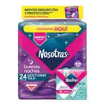 [18511] TOALLAS HIGIENICAS NOSOTRAS BUENAS NOCHES 24 UND + PROTECTORES