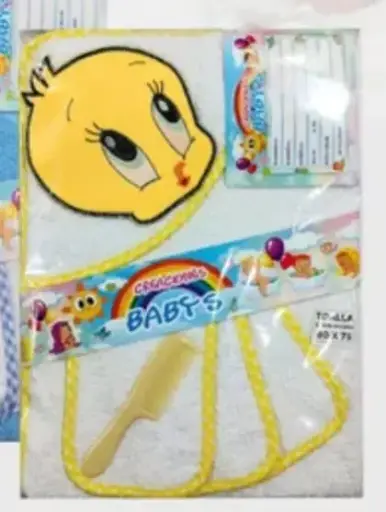 [32654] TOALLA PARA BEBE NANITOS + 3 BABITAS DOBLE SECADO 2011 (80 X 75 CM) 