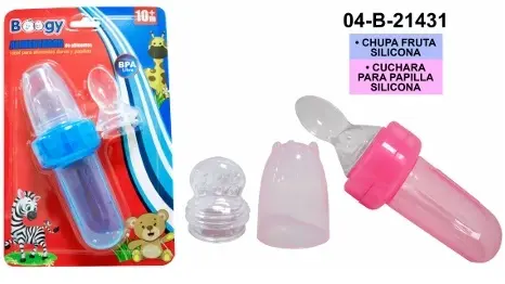 [21431] BIBERON CUCHARA Y FRUTA SILICONADO BOOGY 21431 